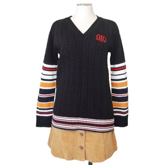Tommy Hilfiger NWT Varsity Cable Knit Sweater XS - Picture 1 of 12